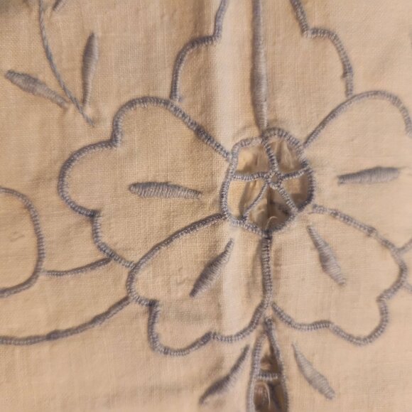 Vintage Victorian Style Hand-Embroidered Lace Tablecloth - Picture 6 of 15
